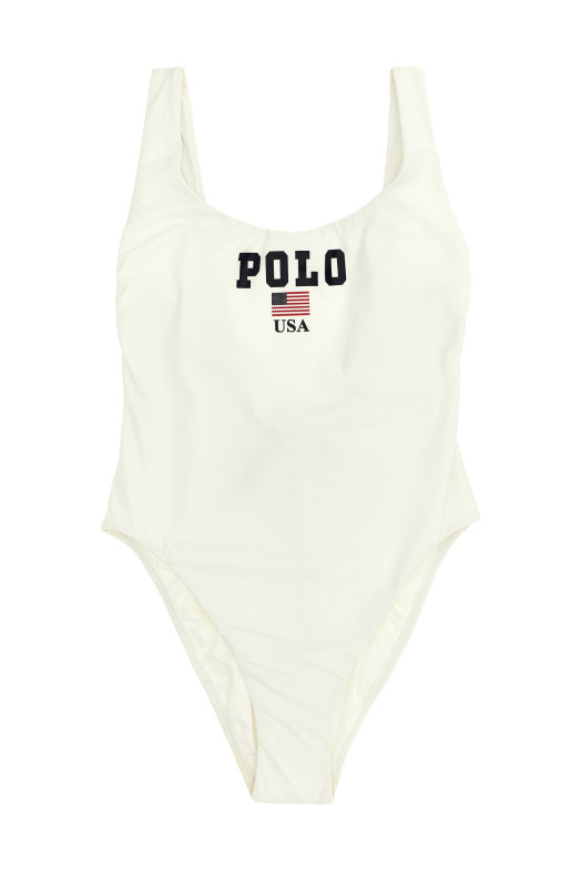 'Polo' one-piece swimsuit White