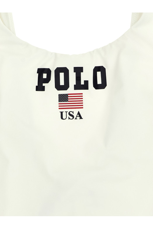 'Polo' one-piece swimsuit White