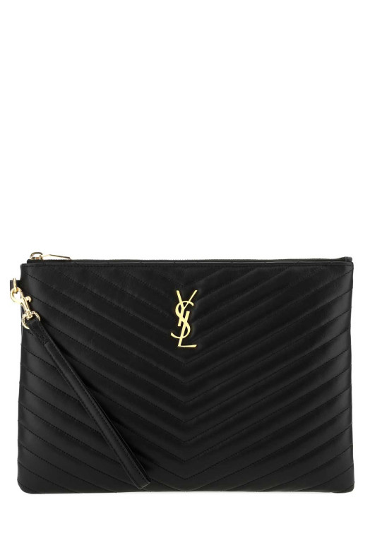 Black leather Jolie I-Pad holder Black SAINT LAURENT (559193CWU01)