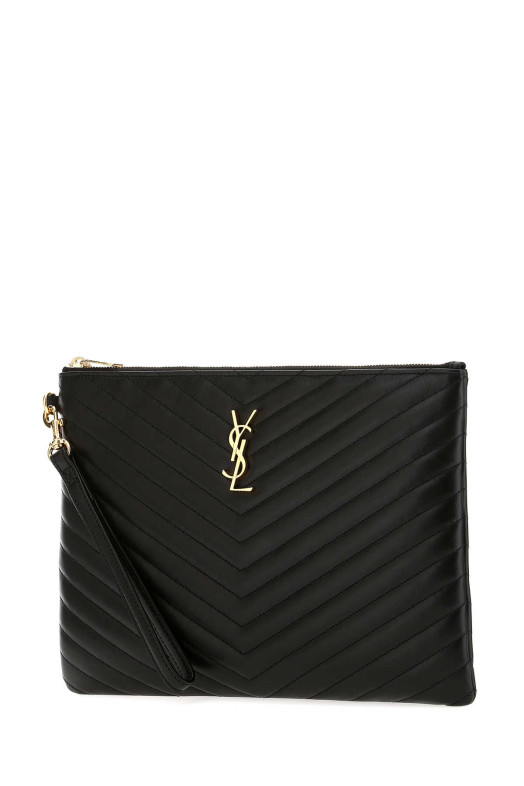 Black leather Jolie I-Pad holder Black SAINT LAURENT (559193CWU01)