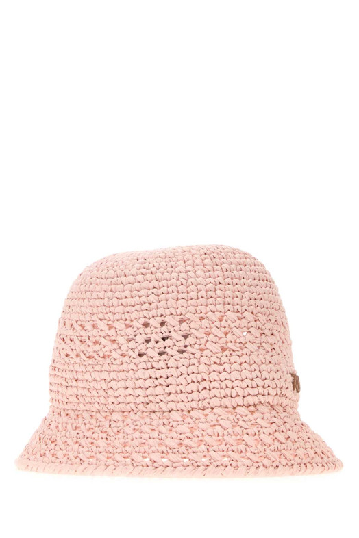 Pink raffia bucket hat MIU MIU (5HC2872DO1)
