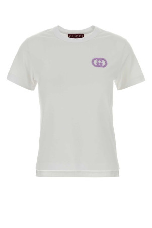 White cotton t-shirt GUCCI (805285XJHQ3)