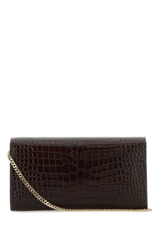 Chocolate leather Emmie clutch JIMMY CHOO (EMMIEJZI)