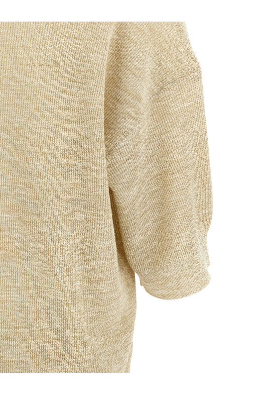 Лляна футболка бежевого кольору BRUNELLO CUCINELLI M8Q257100C6894