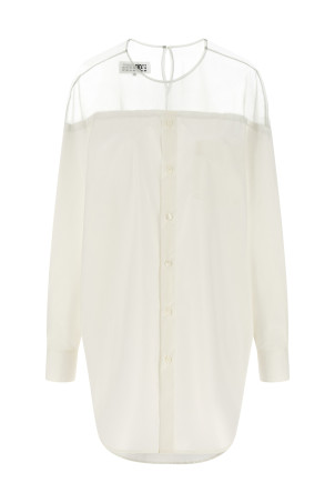 Сорочка з тюлевою вставкою, біла MM6 MAISON MARGIELA S62NH0053M35256101