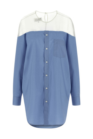 Tulle insert shirt BLUE