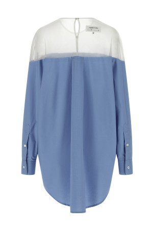 Tulle insert shirt BLUE