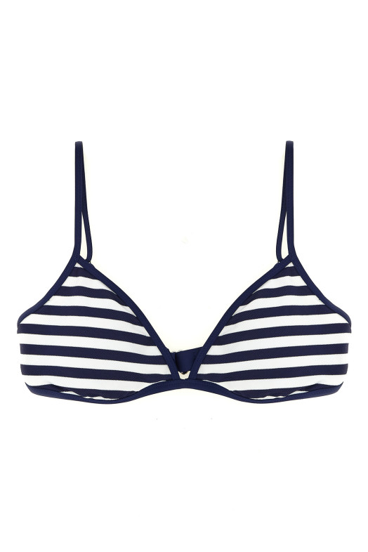 Striped bikini top Blue