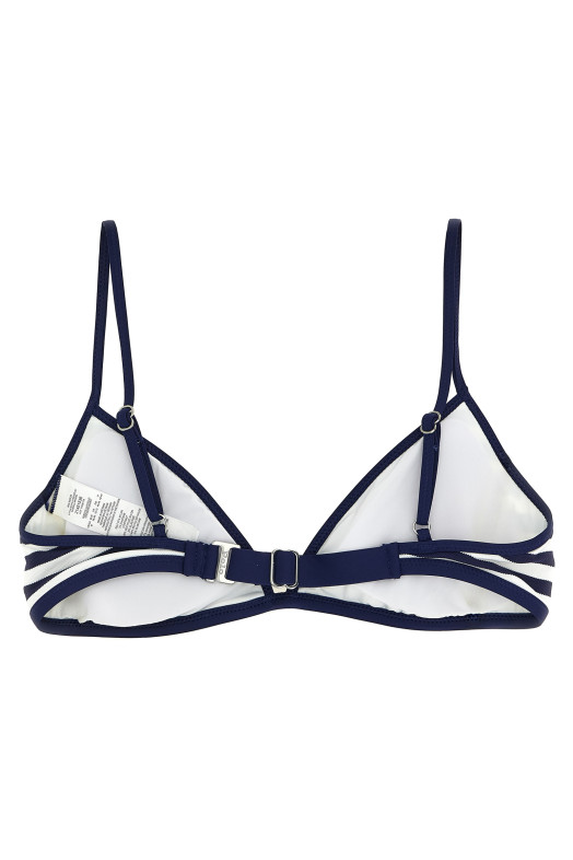 Striped bikini top Blue