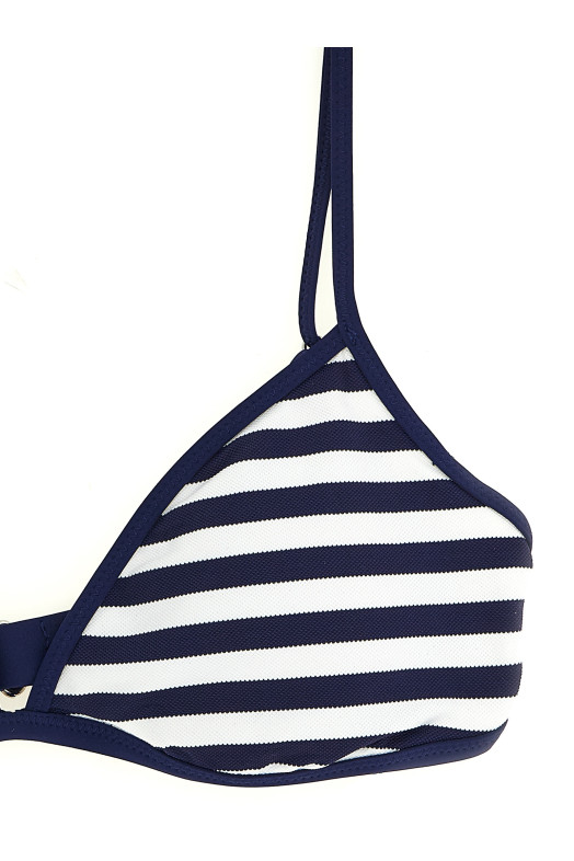 Striped bikini top Blue