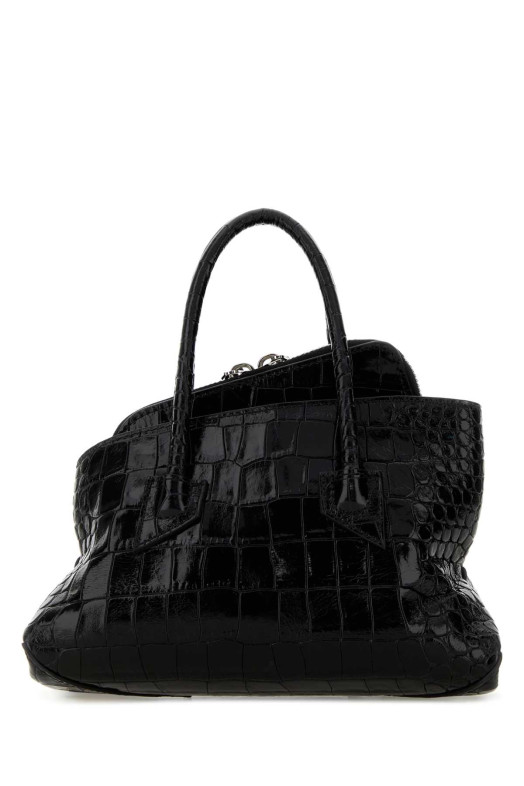 Black leather mini La Passeggiata handbag White THE ATTICO (260WAH00063LBT155PR)