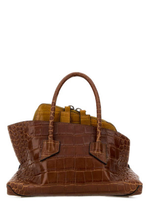 Brown leather mini La Passeggiata handbag THE ATTICO (260WAH00063LBT155PR)