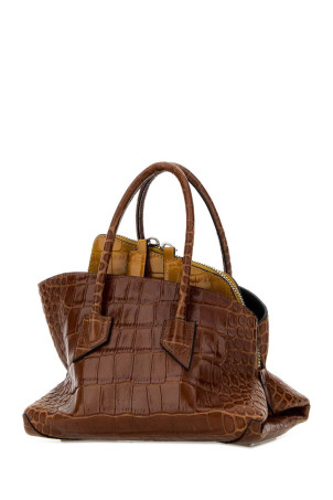 Brown leather mini La Passeggiata handbag THE ATTICO (260WAH00063LBT155PR)