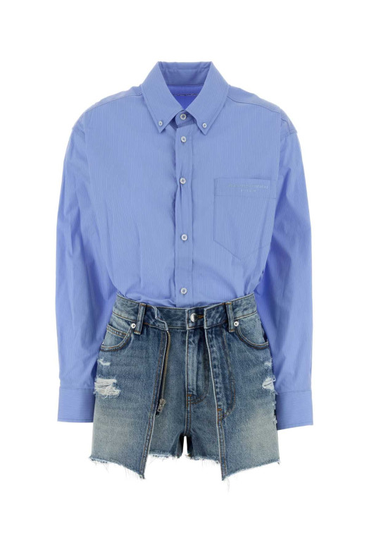 Комбинезон из джинсовой ткани с вышивкой и эластичного поплина ALEXANDER WANG (4DC2266100)