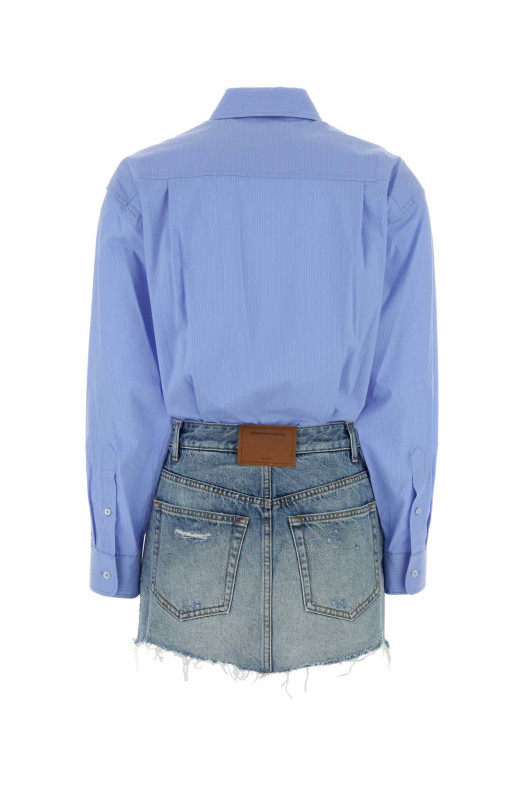 Комбинезон из джинсовой ткани с вышивкой и эластичного поплина ALEXANDER WANG (4DC2266100)