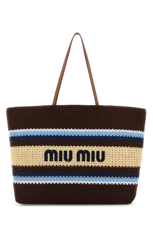 Multicolor rafia and cotton shopping bag MIU MIU (5BG228VOO12DO3)