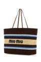 Multicolor rafia and cotton shopping bag MIU MIU (5BG228VOO12DO3)