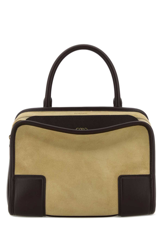 Небольшая сумочка Amazona 180 из бежевой замши LOEWE (A039AS0X02)
