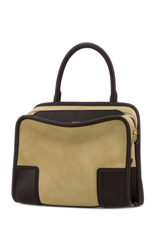 Небольшая сумочка Amazona 180 из бежевой замши LOEWE (A039AS0X02)