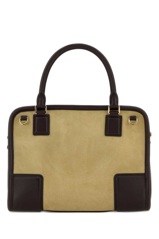 Небольшая сумочка Amazona 180 из бежевой замши LOEWE (A039AS0X02)