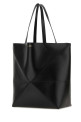 Большая кожаная сумка для покупок Puzzle Fold черного цвета от LOEWE (B933Q18X01)