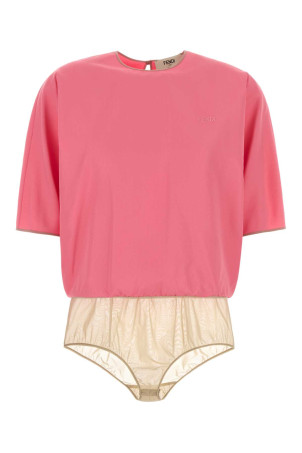 Pink viscose blend bodysuit FENDI (FS8344AW9B)