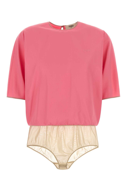 Pink viscose blend bodysuit FENDI (FS8344AW9B)