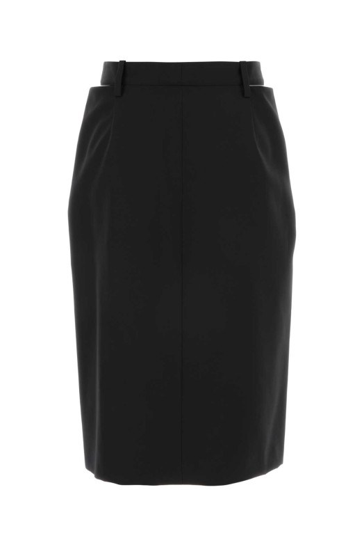 Черная шерстяная юбка JIL SANDER (J03MA0287J40249)