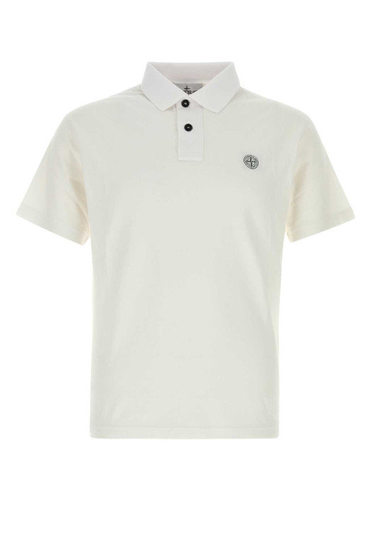 Белая хлопковая рубашка-поло STONE ISLAND (L1S152200013S0057)