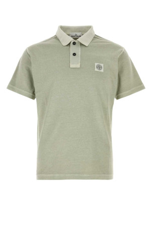 Бавовняна сорочка-поло салатового кольору STONE ISLAND (L1S152200013S0057)