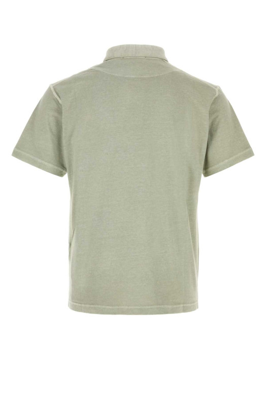 Хлопковая рубашка-поло цвета шалфей STONE ISLAND (L1S152200013S0057)