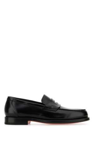 Black leather loafers SANTONI (MCQU18143PD5SHRB)