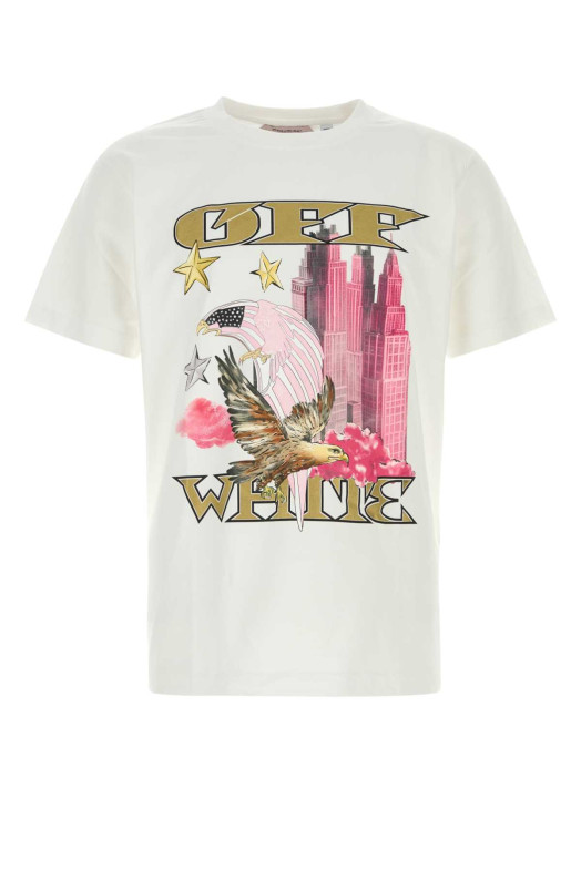 Белая хлопковая футболка OFF WHITE (OMAA027Z26JER0) OFF-WHITE