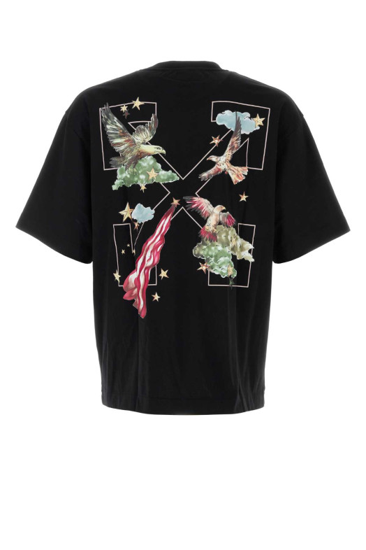 Черная хлопковая футболка оверсайз OFF WHITE (OMAA120Z26JER0) OFF-WHITE