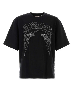 Black cotton oversize t-shirt OFF WHITE (OMAA120Z26JER0)