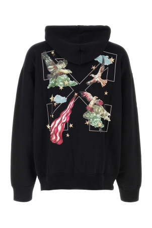 Black cotton oversize sweatshirt OFF WHITE (OMBB085Z26FLE0)