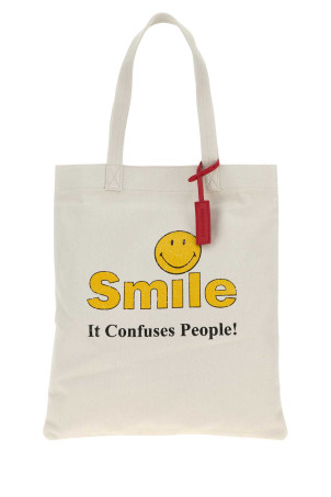 Покупкова сумка з полотна кольору крейди DSQUARED (SPM010800308781) DSQUARED2