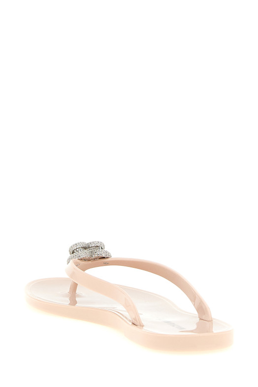 Сандалии «Double Heart» розового цвета SS26S088805GUMNUD