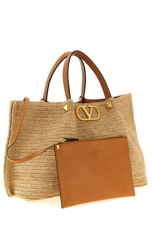 Сумка Valentino Garavani из рафии среднего размера, бежевого цвета W2B0T01QCLQZW