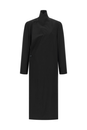 Пальто з вовняного крепу, синє LEMAIRE CO1150LF1537BK990