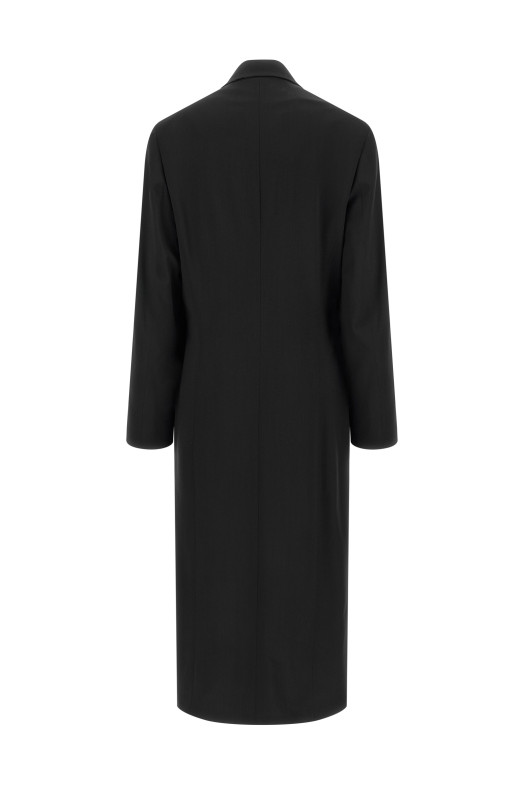 Пальто из шерстяного крепа, синее LEMAIRE CO1150LF1537BK990