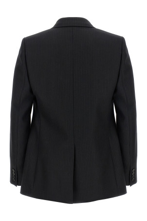 Чорний блейзер у тонку смужку SAINT LAURENT 857994Y1M111066