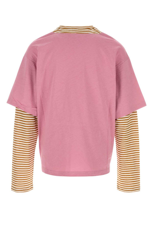 Dark pink linen bend t-shirt MARNI (HUMU0365QXUTL015)