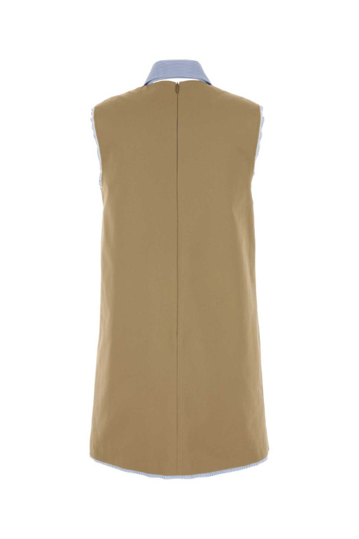 Хлопковое мини-платье цвета капучино MIU MIU (MF6229SOOO1UPX)