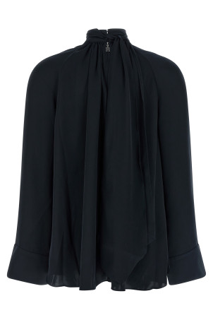 'Satin Bow' blouse Blue