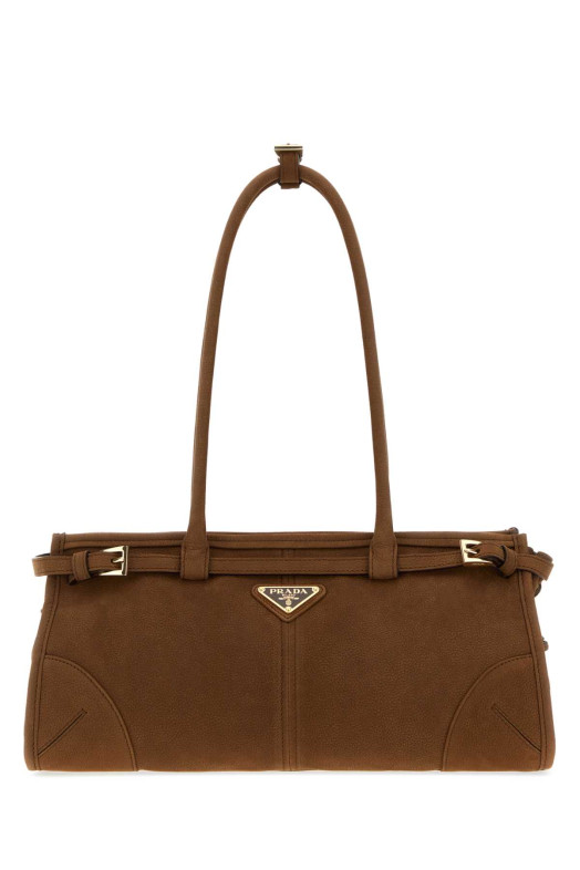 Коричневая сумка через плечо Prada Bonnie из нубука (PRADA (1BA426VMOM2GB8))