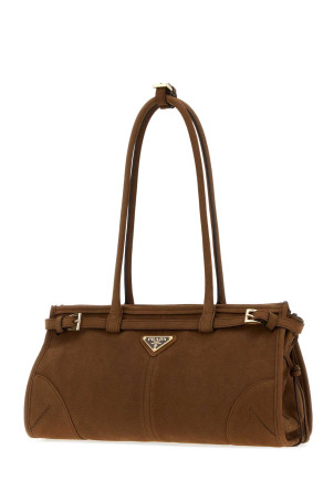 Коричнева сумка через плече Prada Bonnie з набуку PRADA (1BA426VMOM2GB8)