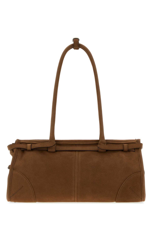 Коричневая сумка через плечо Prada Bonnie из нубука (PRADA (1BA426VMOM2GB8))