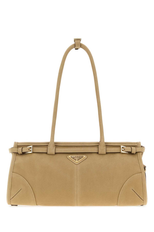 Бежевая сумка через плечо Prada Bonnie из нубука (PRADA, 1BA426VMOM2GB8)