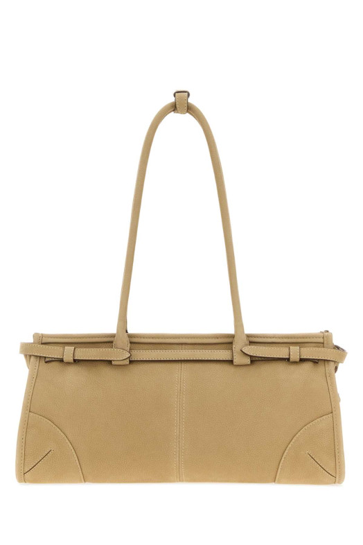 Бежевая сумка через плечо Prada Bonnie из нубука (PRADA, 1BA426VMOM2GB8)